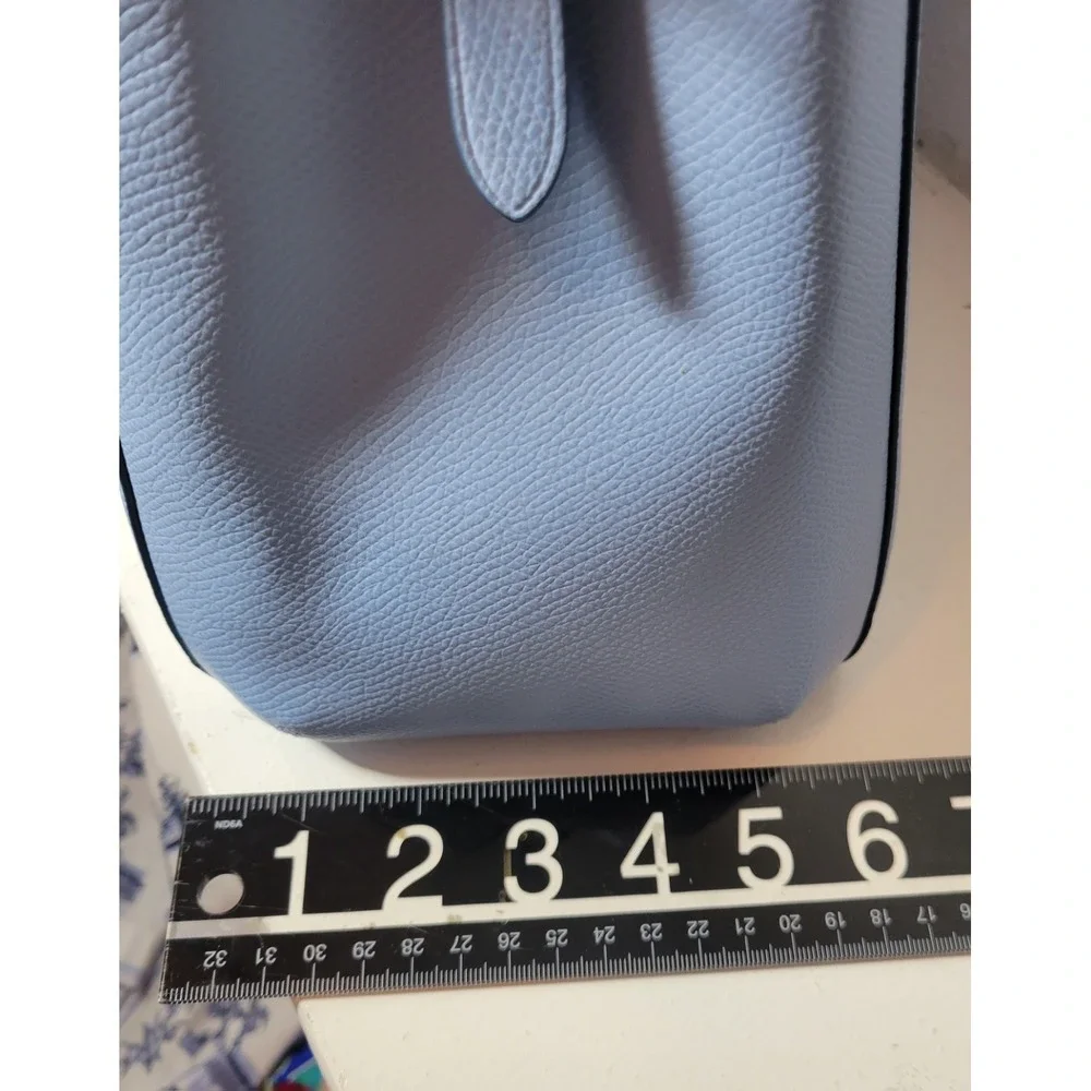 Coach Woman's Small Margot Carryall Satchel Bag Crossgrain Leather - Light blue